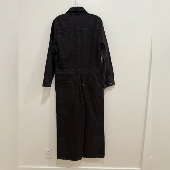Levi's Premium ICONIC JUMPSUIT Black Denim One Piece Jeans Medium New NWT $128 - Picture 9 of 12